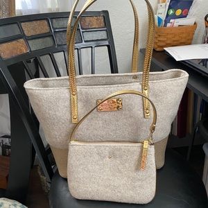 Kate Spade large tote and wristlet set